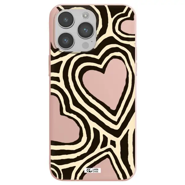 Cute Hearts Apple iPhone 14 pro max Silicone pastel pink Case