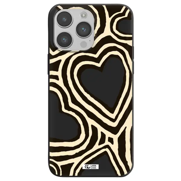 Cute Hearts Apple iPhone 14 pro Silicone black Case