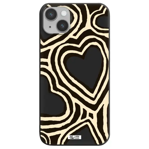 Cute Hearts Apple iPhone 14 Silicone black Case