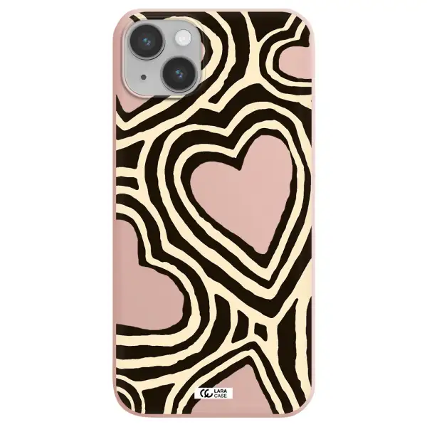 Cute Hearts Apple iPhone 14 Silicone pastel pink Case