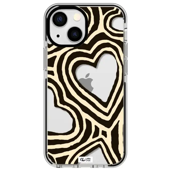Cute Hearts Apple iPhone 15 impact black border Case