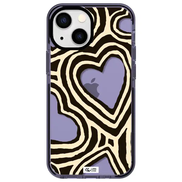 Cute Hearts Apple iPhone 15 impact Lilac Case