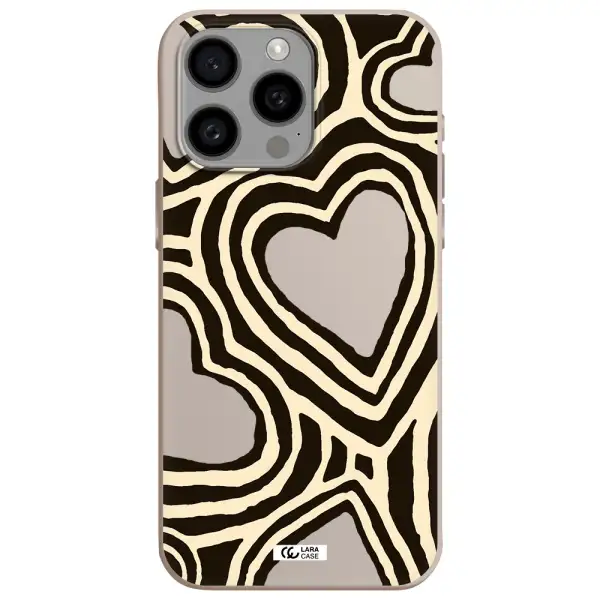 Cute Hearts Apple Iphone 15 Pro max Silicone Stone Case
