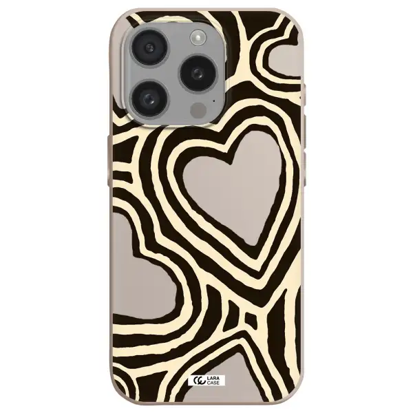 Cute Hearts Apple Iphone 15 Pro Silicone Stone Case