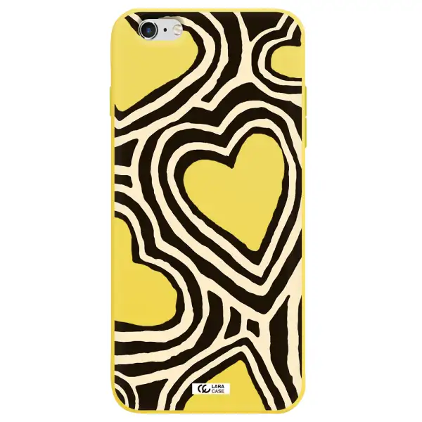 Cute Hearts Apple iPhone 6 plus Silicone canary yellow Case