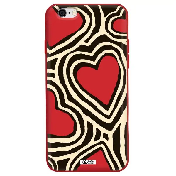 Cute Hearts Apple iPhone 6 Silicone Imperial Red Case