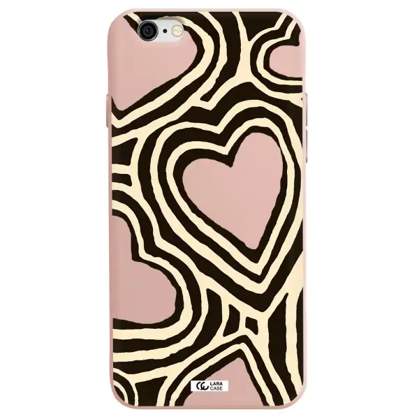 Cute Hearts Apple iPhone 6 Silicone pastel pink Case