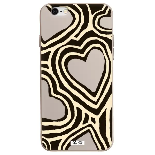 Cute Hearts Apple iPhone 6 Silicone Stone Case