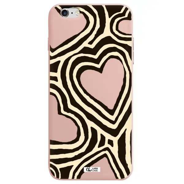 Cute Hearts Apple iPhone 6S Silicone pastel pink Case