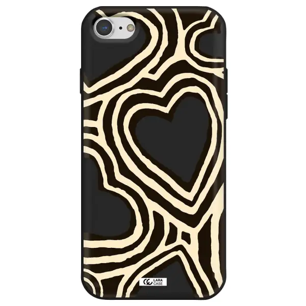 Cute Hearts Apple iPhone 7 Silicone black Case