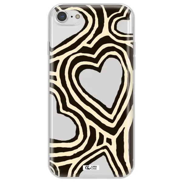 Cute Hearts Apple iPhone 8 Clear TPU Case