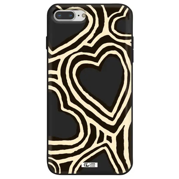 Cute Hearts Apple iPhone 8 plus Silicone black Case