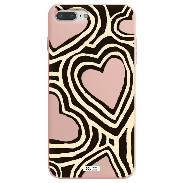 Cute Hearts Apple iPhone 8 plus Silicone pastel pink Case