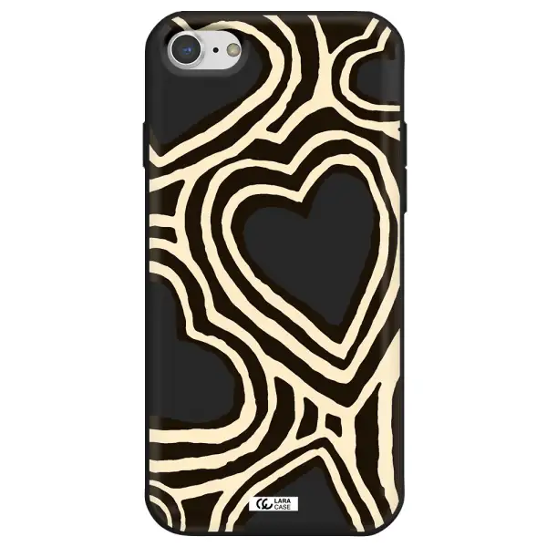 Cute Hearts Apple iPhone 8 Silicone black Case