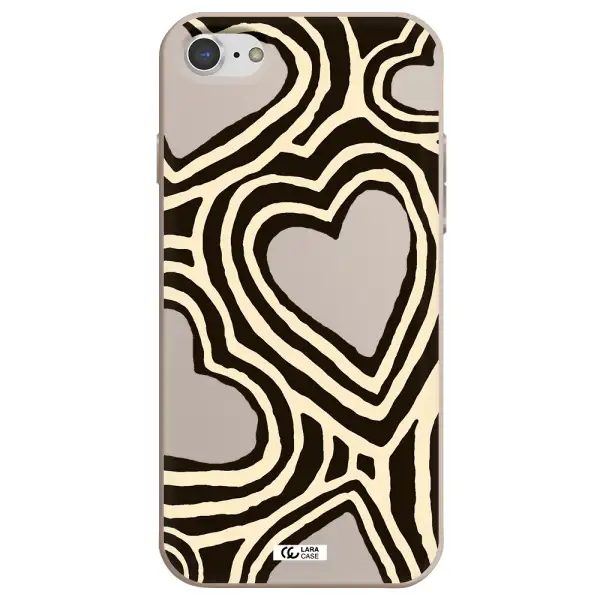 Cute Hearts Apple iPhone 8 Silicone Stone Case