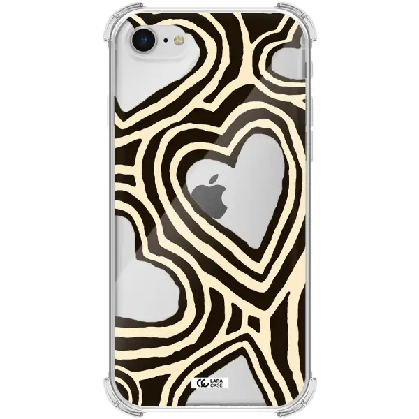 Cute Hearts Apple iPhone se 2020 Clear PC Case