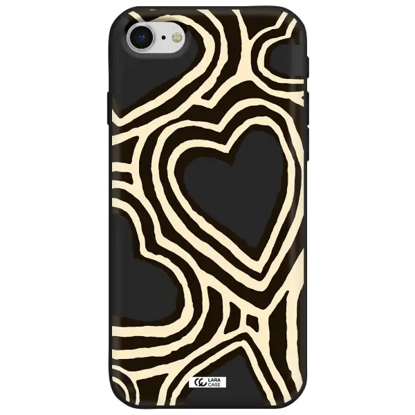 Cute Hearts Apple iPhone se 2020 Silicone black Case