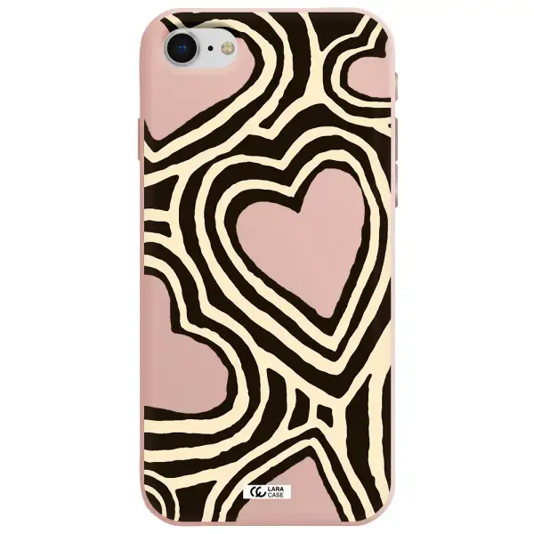 Cute Hearts Apple iPhone se 2020 Silicone pastel pink Case