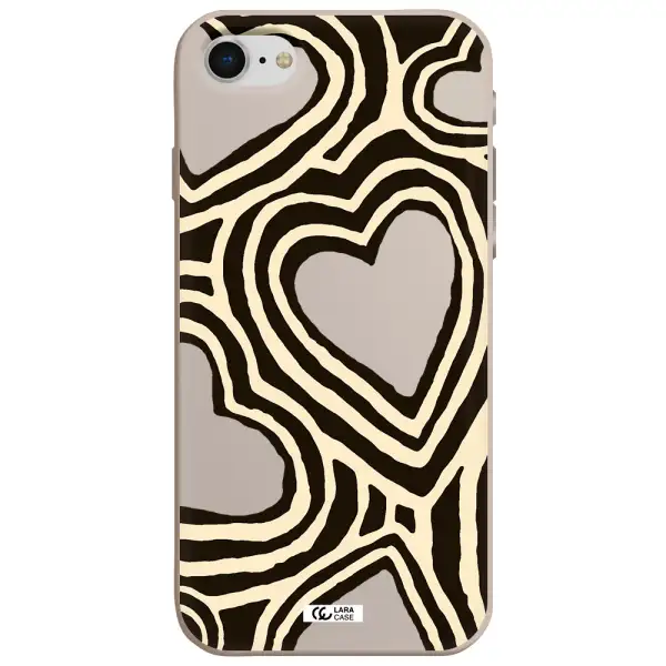 Cute Hearts Apple iPhone se 2020 Silicone Stone Case