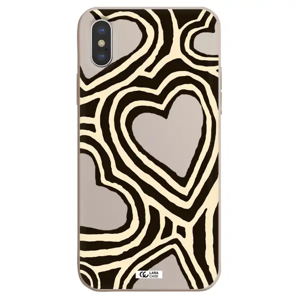 Cute Hearts Apple iPhone X Silicone Stone Case