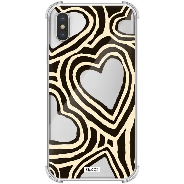 Cute Hearts Apple iPhone XS Clear PC Case