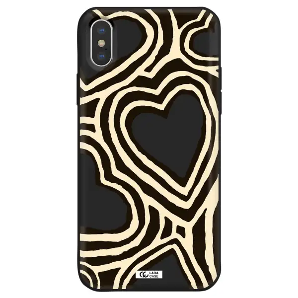 Cute Hearts Apple iPhone XS Silicone black Case