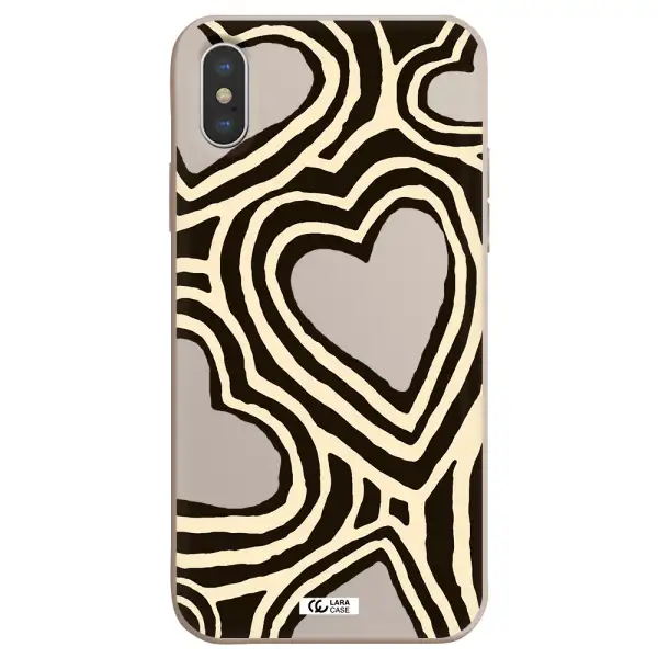Cute Hearts Apple iPhone XS Silicone Stone Case