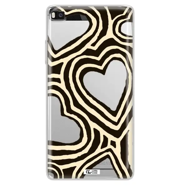 Cute Hearts Huawei P8 Clear TPU Case