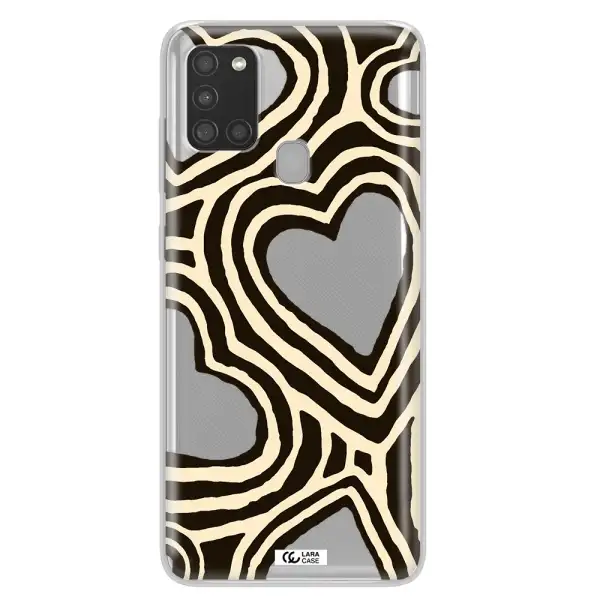 Cute Hearts Samsung A21S Clear TPU Case