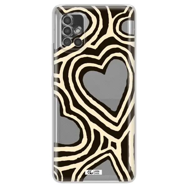 Cute Hearts Samsung A40S Clear Tpu Case