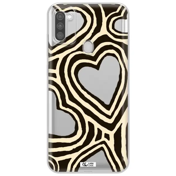 Cute Hearts Samsung M11 Clear TPU Case