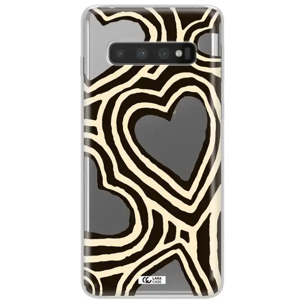 Cute Hearts Samsung S10 Clear TPU Case
