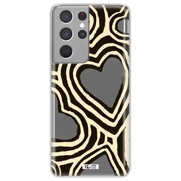 Cute Hearts Samsung S21 Ultra Clear TPU Case