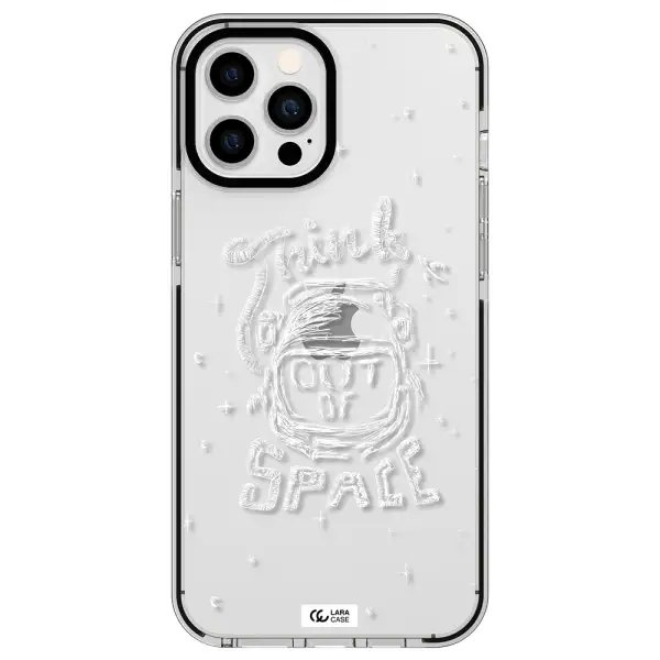 Think Out Of Space Apple iPhone 12 pro max impact black border Case