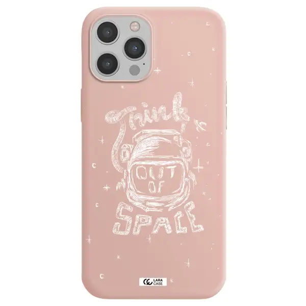 Think Out Of Space Apple iPhone 12 pro Silicone pastel pink Case