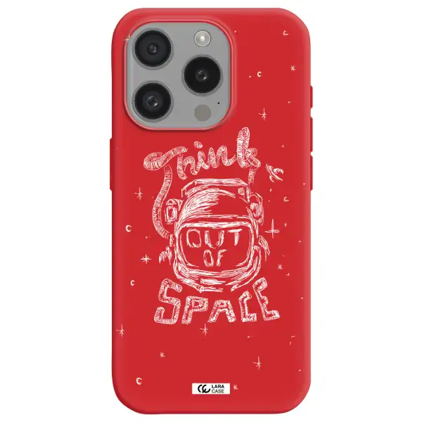 Think Out Of Space Apple Iphone 15 Pro Silicone Imperial Red Case