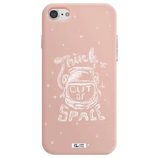 Think Out Of Space Apple iPhone 8 Silicone pastel pink Case