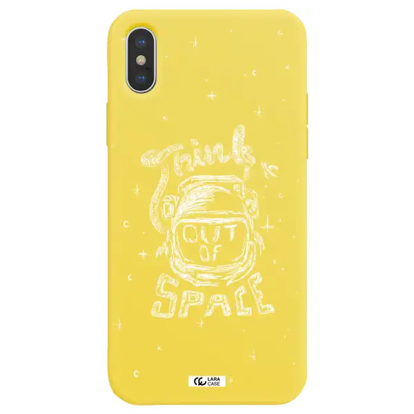 Think Out Of Space Apple iPhone X Silicone canary yellow Case