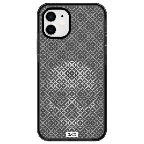 Skull Line Pattern Apple iPhone 11 impact Smoke Black Case