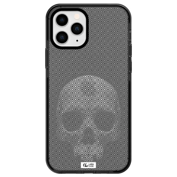 Skull Line Pattern Apple iPhone 11 pro max impact Smoke Black Case