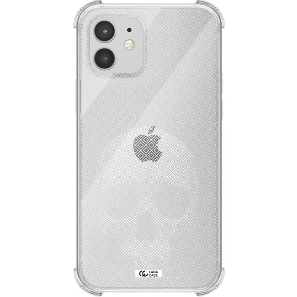 Skull Line Pattern Apple iPhone 12 Clear PC Case