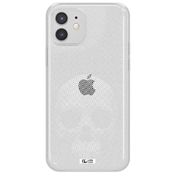 Skull Line Pattern Apple iPhone 12 Clear TPU Case