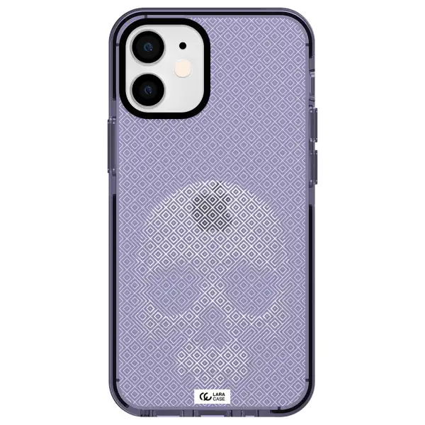Skull Line Pattern Apple iPhone 12 mini impact Lilac Case