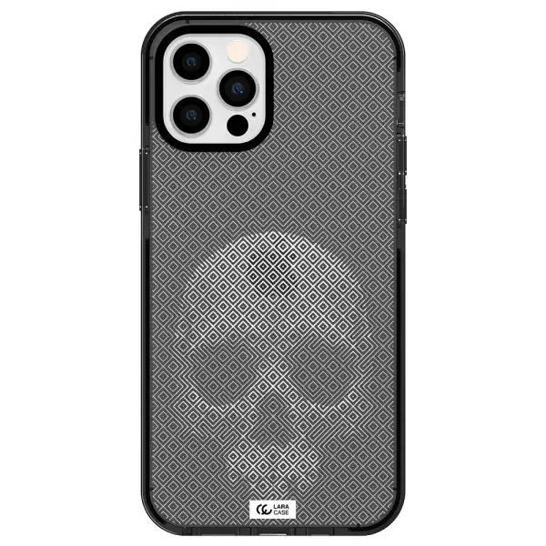 Skull Line Pattern Apple iPhone 12 pro impact Smoke Black Case