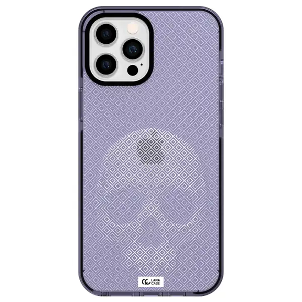 Skull Line Pattern Apple iPhone 12 pro max impact Lilac Case