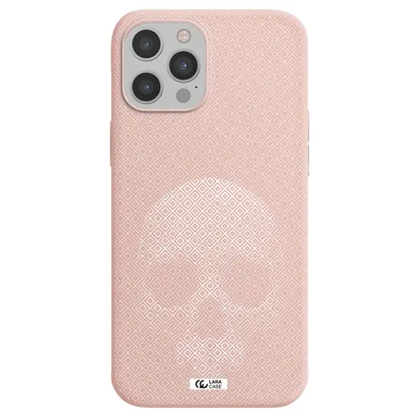 Skull Line Pattern Apple iPhone 12 pro Silicone pastel pink Case