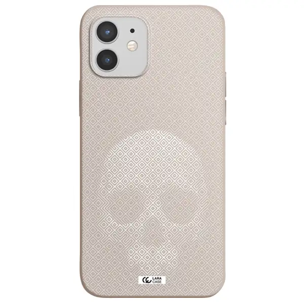 Skull Line Pattern Apple iPhone 12 Silicone Stone Case