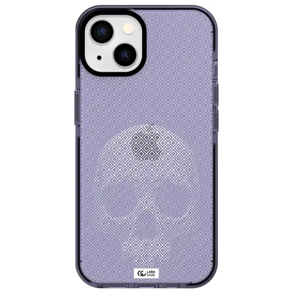Skull Line Pattern Apple iPhone 13 impact Lilac Case