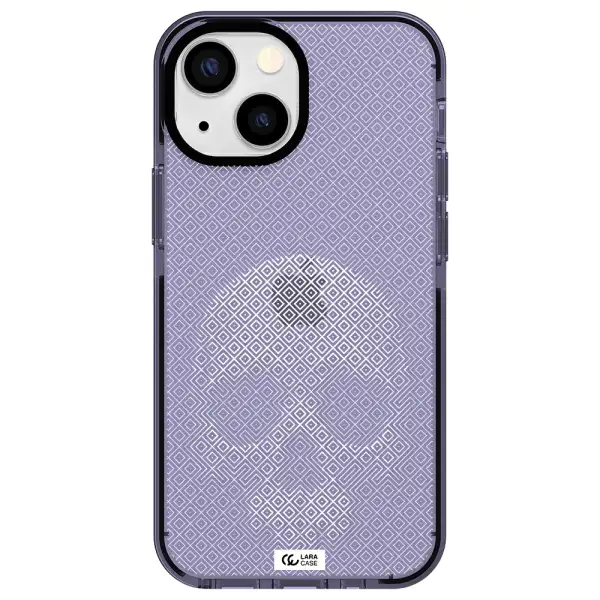 Skull Line Pattern Apple iPhone 13 mini impact Lilac Case