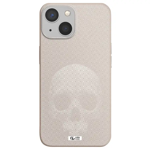 Skull Line Pattern Apple iPhone 13 mini Silicone Stone Case